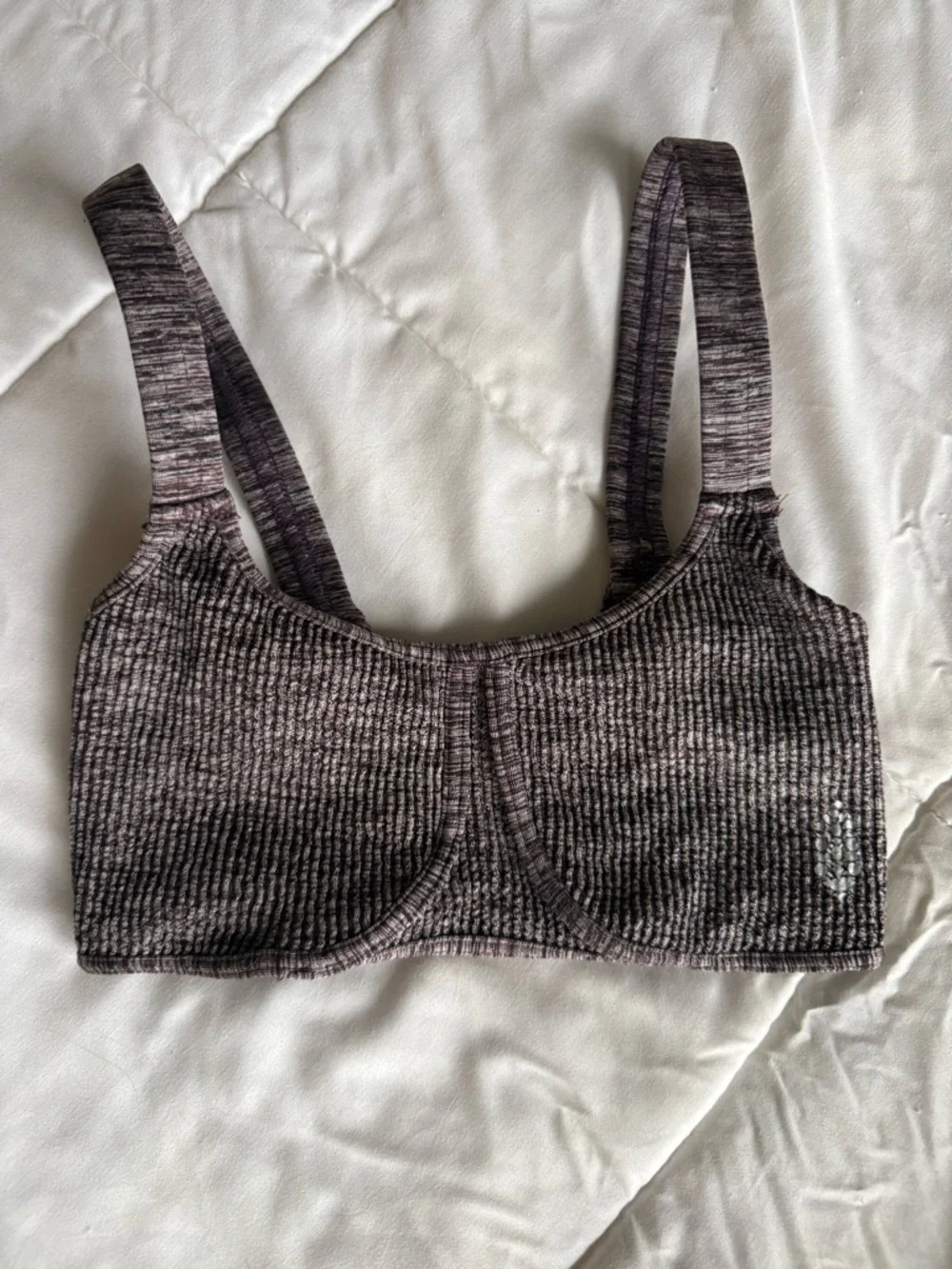 FP Movement by Free People Ribbed Sports Bra - Heather Plum - Picture 3 of 5